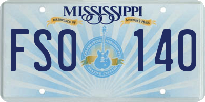 MS license plate FSO140