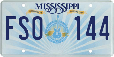 MS license plate FSO144