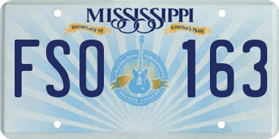 MS license plate FSO163