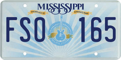 MS license plate FSO165