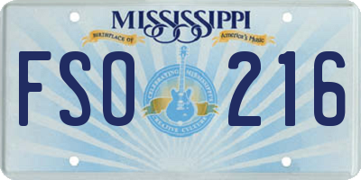 MS license plate FSO216