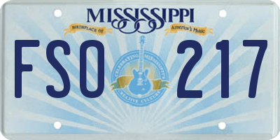 MS license plate FSO217