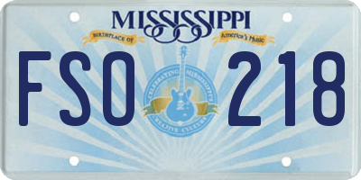 MS license plate FSO218