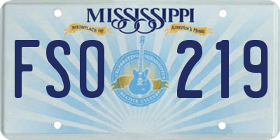 MS license plate FSO219