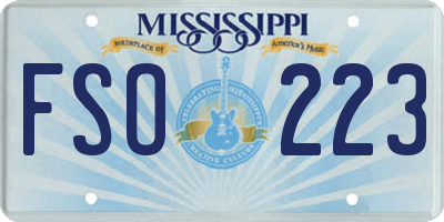 MS license plate FSO223