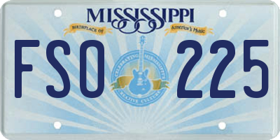 MS license plate FSO225