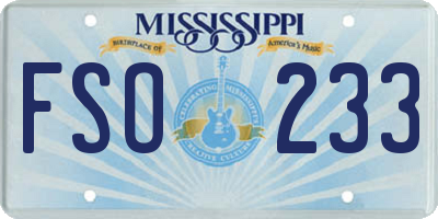 MS license plate FSO233