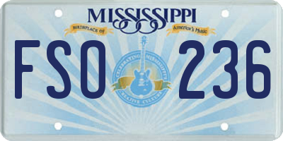 MS license plate FSO236