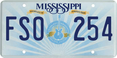 MS license plate FSO254
