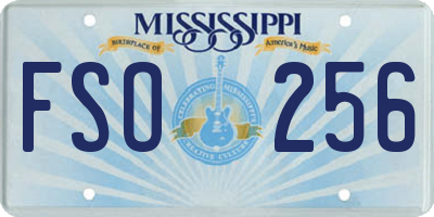 MS license plate FSO256