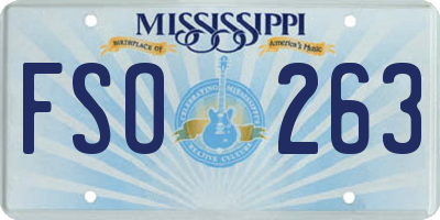 MS license plate FSO263