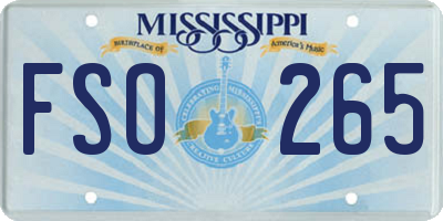 MS license plate FSO265