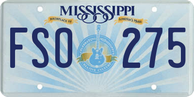 MS license plate FSO275