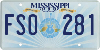 MS license plate FSO281
