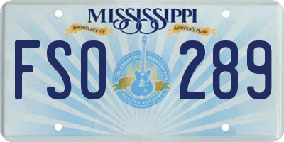 MS license plate FSO289