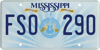 MS license plate FSO290