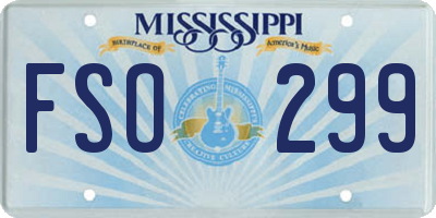 MS license plate FSO299