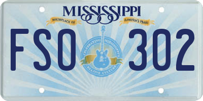MS license plate FSO302
