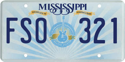MS license plate FSO321