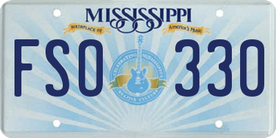 MS license plate FSO330