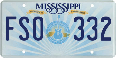 MS license plate FSO332