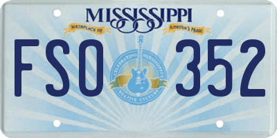 MS license plate FSO352