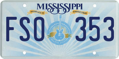 MS license plate FSO353