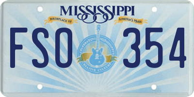 MS license plate FSO354