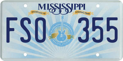 MS license plate FSO355