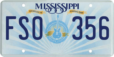 MS license plate FSO356