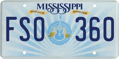 MS license plate FSO360