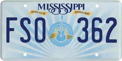MS license plate FSO362