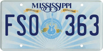 MS license plate FSO363