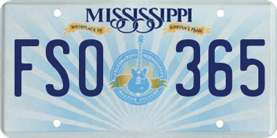 MS license plate FSO365
