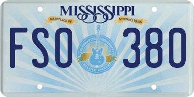 MS license plate FSO380