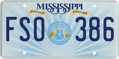 MS license plate FSO386