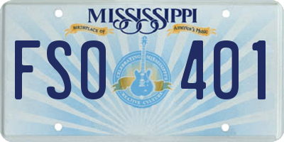 MS license plate FSO401