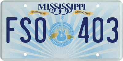 MS license plate FSO403