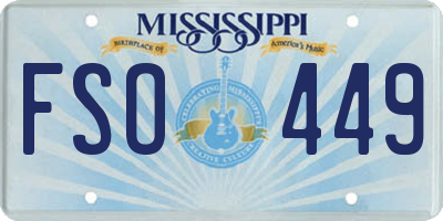 MS license plate FSO449