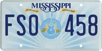 MS license plate FSO458