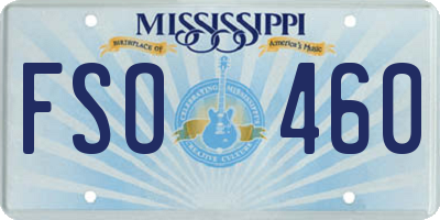 MS license plate FSO460