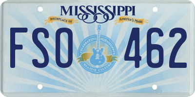 MS license plate FSO462