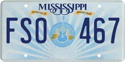 MS license plate FSO467