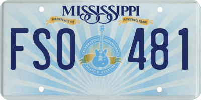 MS license plate FSO481