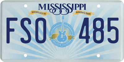 MS license plate FSO485