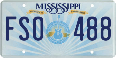 MS license plate FSO488
