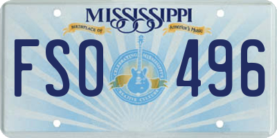 MS license plate FSO496