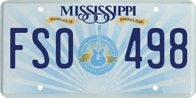 MS license plate FSO498