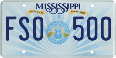 MS license plate FSO500