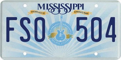 MS license plate FSO504